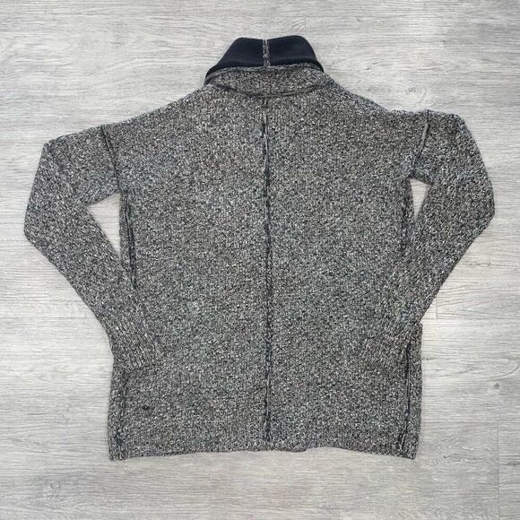 Lululemon Women’s 6? Post Practice Gray Black Cardigan Sweater Gray Knit Comfort - Picture 2 of 13